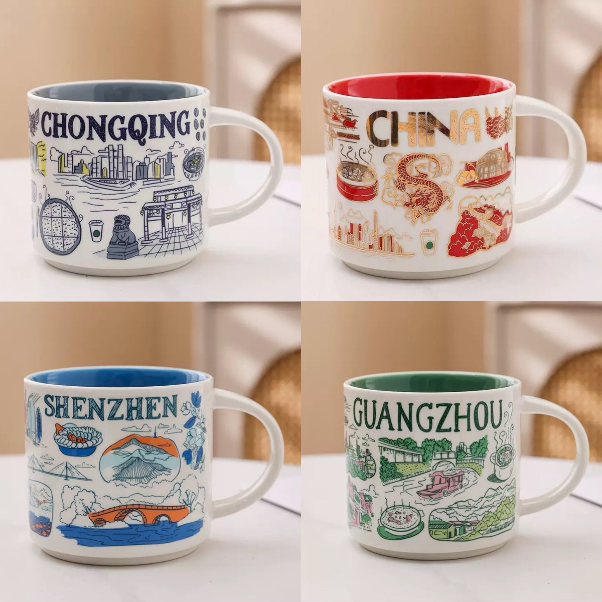 大口经城市马克杯定制色釉杯印logo个性创意杯热转印陶瓷文旅礼品