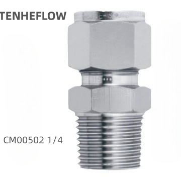 TENHEFLOW不锈钢卡套外螺纹直通接头CM00502 1/4