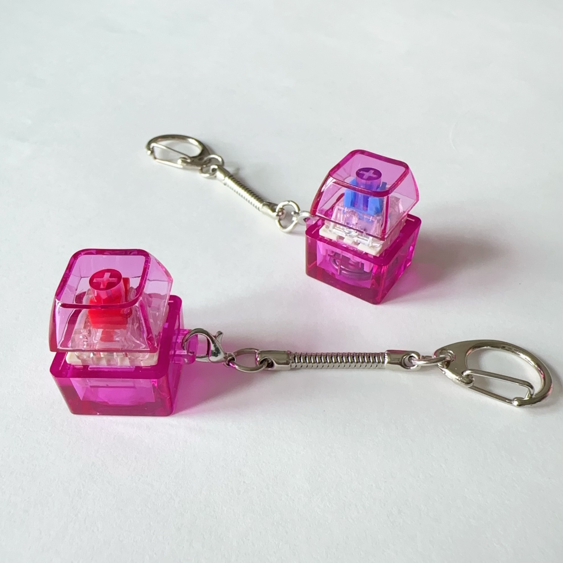 Pc single button-purple transparent-snake bone chain