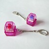 Pc single button-purple transparent-snake bone chain