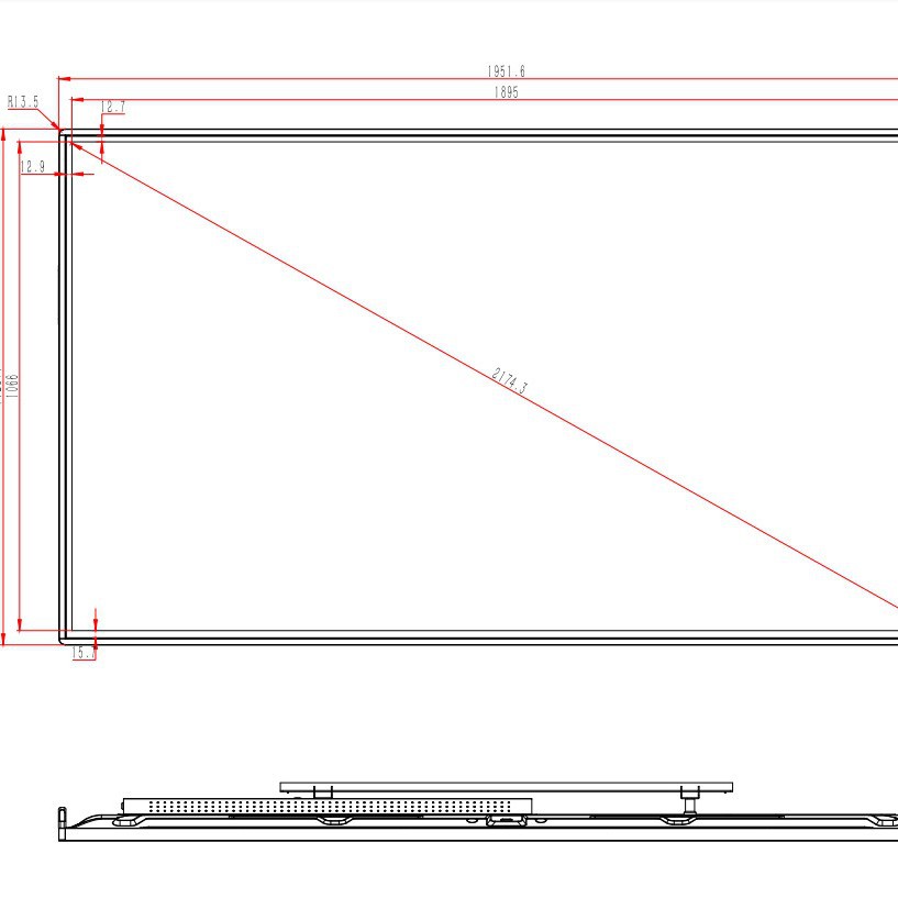 Máquina todo en uno de consulta táctil inteligente de 32 pulgadas 43/55/65 pulgadas montada en la pared con pantalla de pila de carga horizontal pantalla táctil