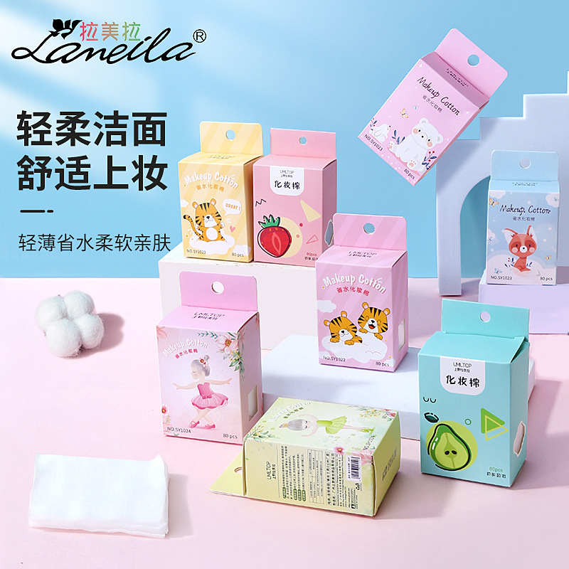 Lmltop Water-Saving Thin Makeup Cotton Pads 80 Pieces Portable Makeup Remover Pads Nail Polish Remover Pads Can Be Used as a Gift 50 Pieces