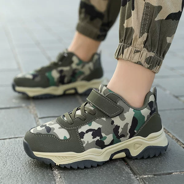 Children's camouflage shoes, new spring and summer outdoor casual youth sports shoes, large children's student hiking shoes wholesale