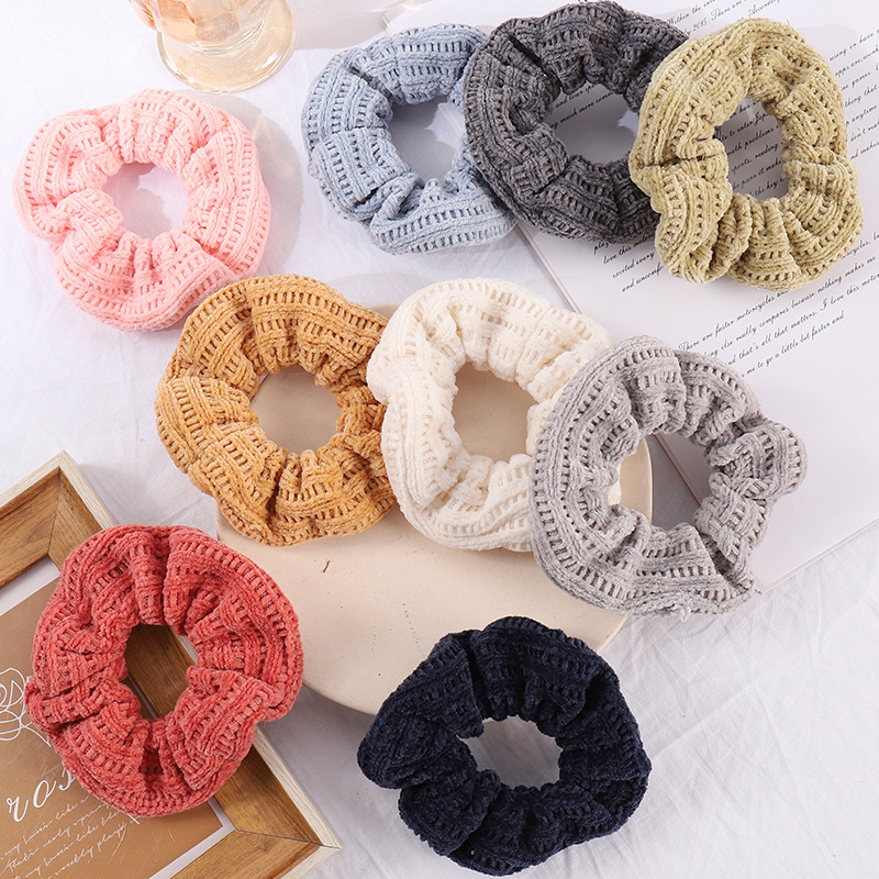 Fashion Solid Color Cloth Rib-knit Hair Tie 1 Piece display picture 1