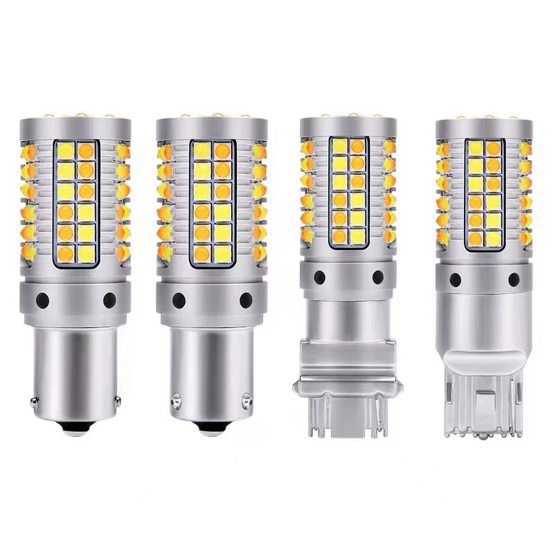 Автомобильный светодиодный стоп-сигнал двухцветный свет T20 69SMD 3030 декодирование указателя поворота 1156 1157 анти-Строб
