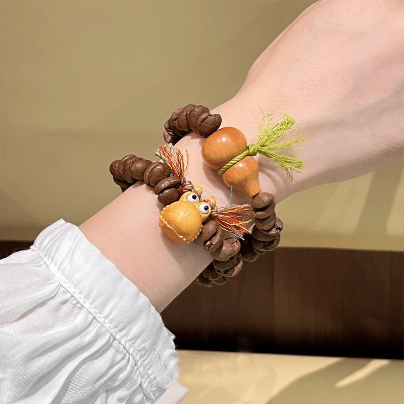 Genuine design coffee bracelet, fashionable accessory walnut, rosary with round beads