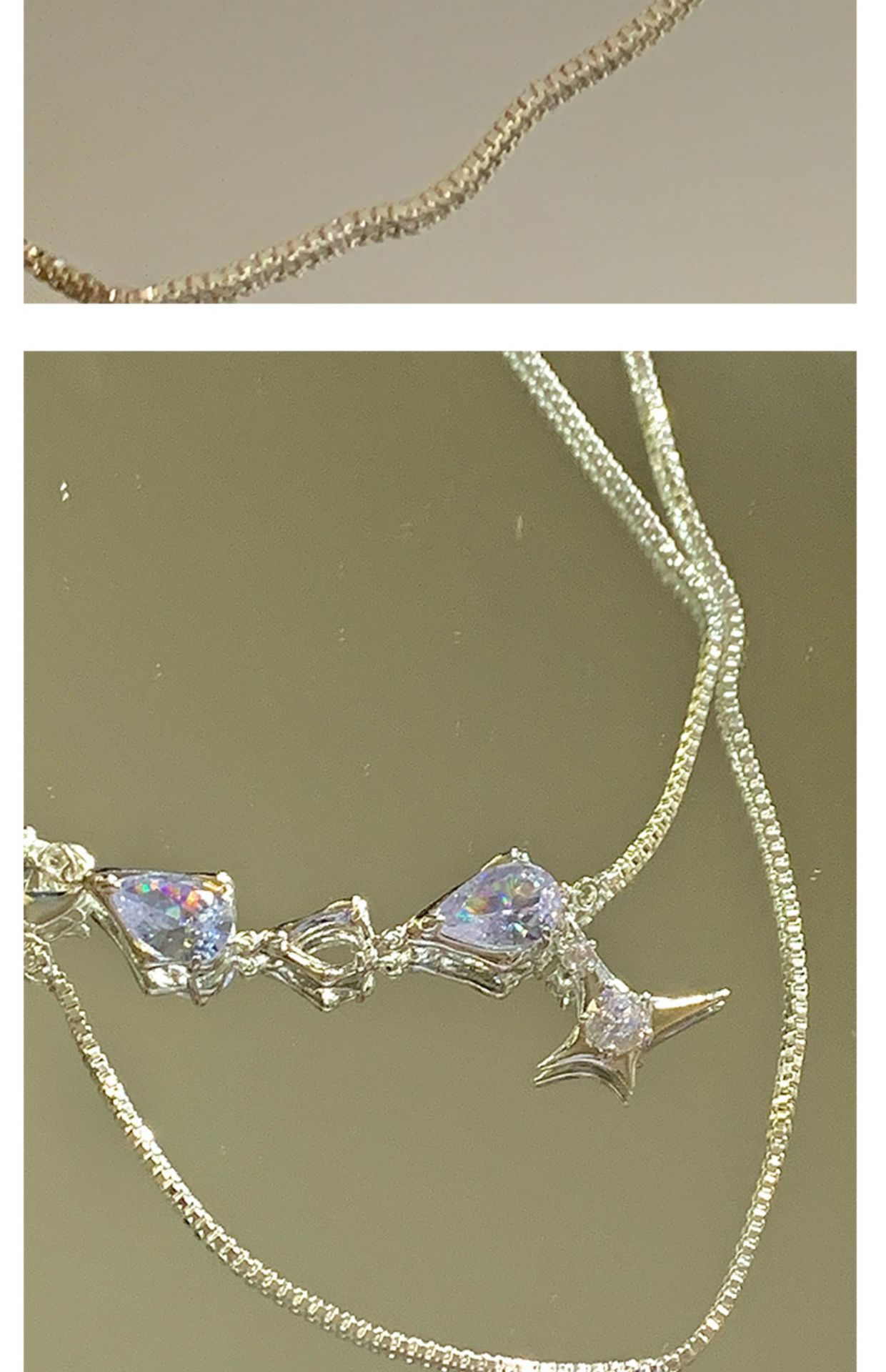 Ig Style Star Titanium Steel Inlay Zircon Layered Necklaces display picture 3