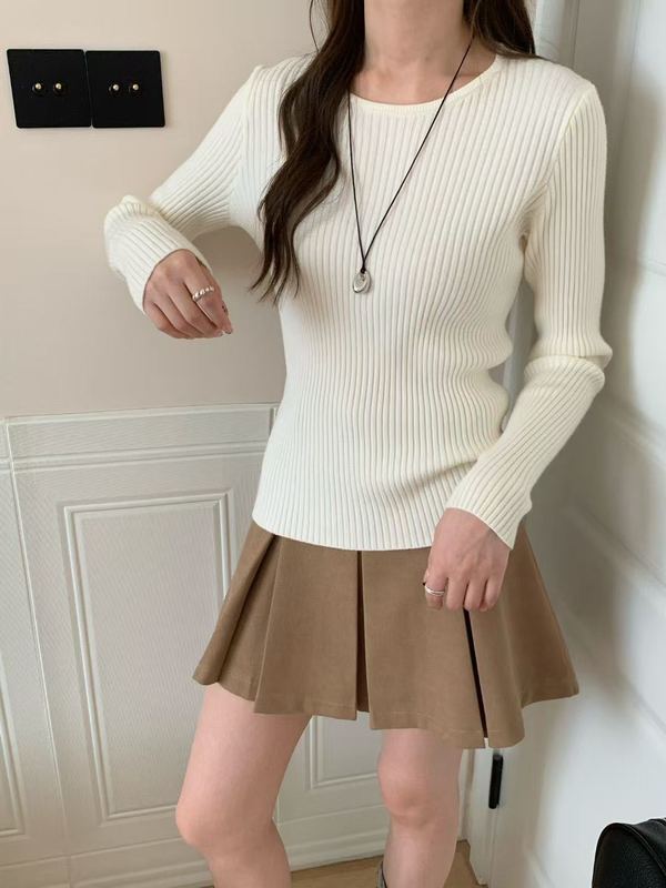 韩系后背蝴蝶结设计感打底针织衫毛衣女秋冬新款修身显瘦上衣1354|undefined