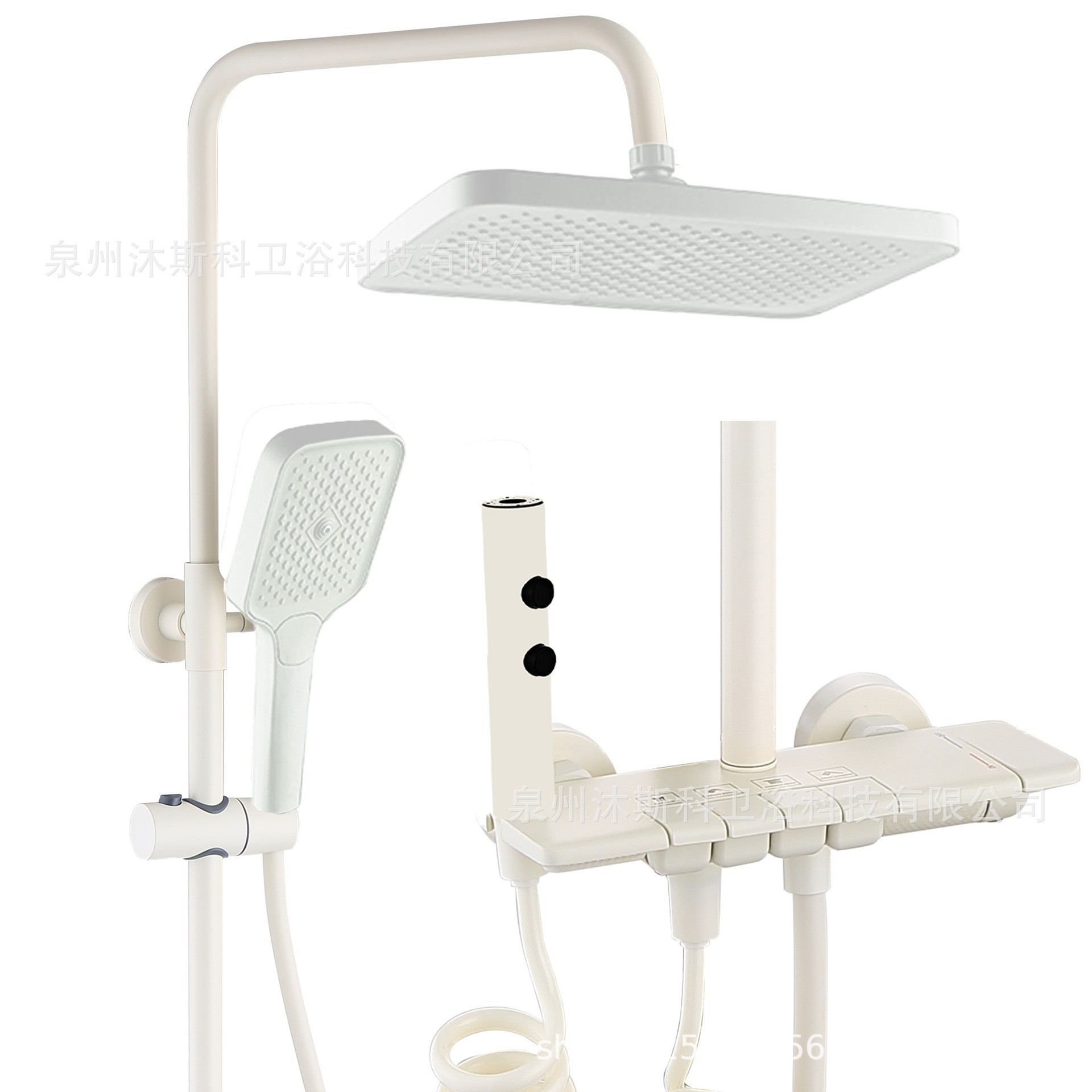 Ducha de latón conjunto de ducha caliente y frío conjunto de ducha de baño ducha presurizada moderna simple piano conjunto de ducha