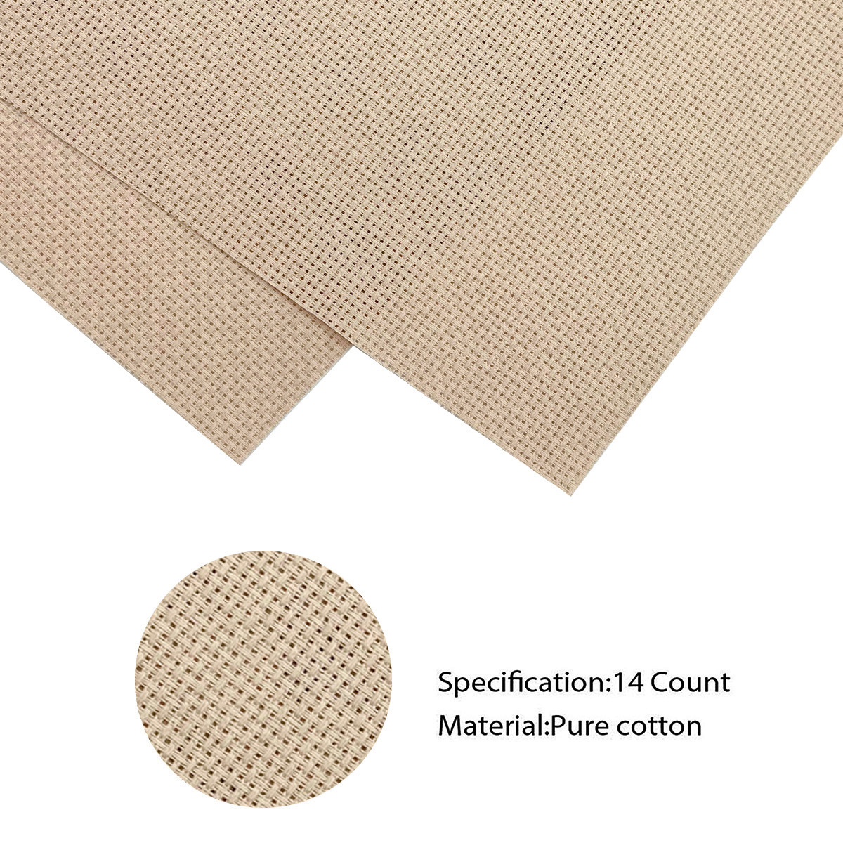 14CT nueva tela de bordado de algodón de punto de cruz de especificaciones pequeñas, bordado hecho a mano opcional multicolor, comercio exterior, cabello liso transfronterizo