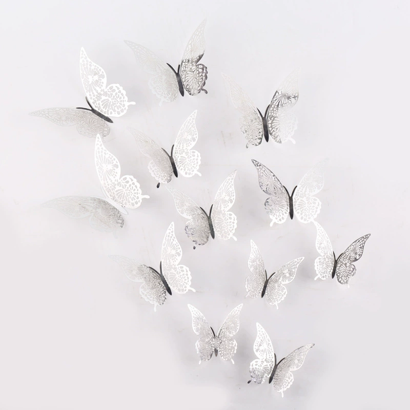 Полуж Butterfly 3D полый имитационный металлический бабочек настенный декор для дома гостиной трехмерная бабочка декоративная наклейка