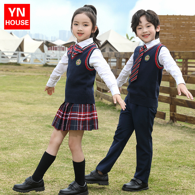 Jardín de infantes ropa de jardín ropa de primavera y otoño estilo universitario traje de uniforme deportivo de primavera para niños ropa de clase de estudiante de escuela primaria traje de tres piezas