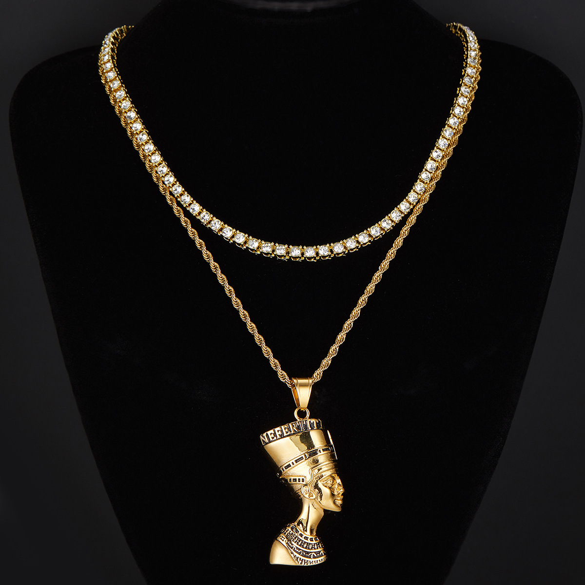 Pharaoh Pendant Necklace Set Personalized Hip Hop Style_voghion.com
