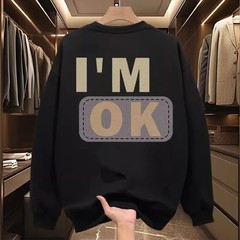 新商品のファッションブランド秋冬にベルベットのごろつきが格好いいカジュアルな男性のファッションの丸首は春と秋のアメリカのプリントの上着に合わせています。