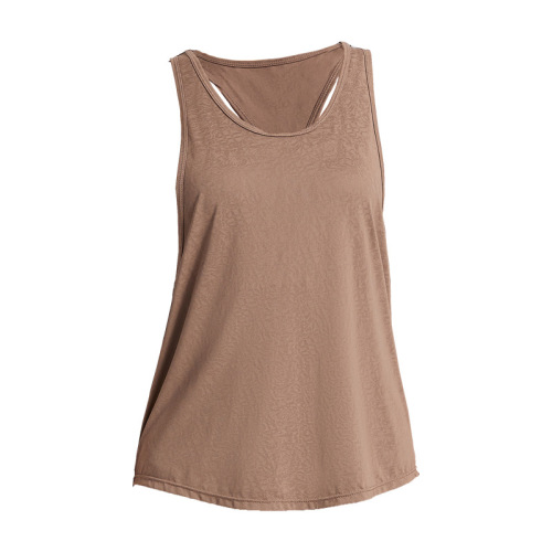 Yoga Vest Summer Sports Breathable Top Women's Outerwear Beautiful Back Sleeveless Running Fitness Loose Yoga Wear