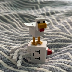跨境新品3D打印Minecraft我的世界白羽鸡可动钥匙扣玩具桌面摆件