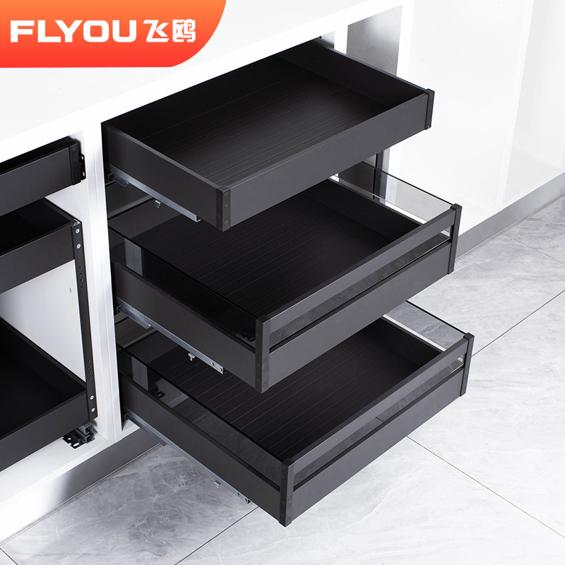 Flying Gull Kitchen Cabinets Pot Dish Basket Storage Flat Basket Damping Drawer Tool Basket Flat Door Four Side Basket