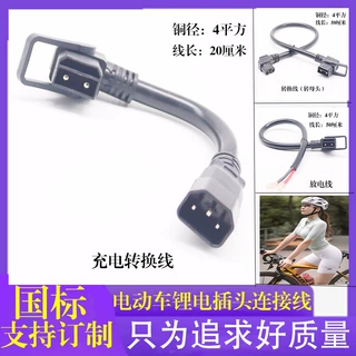 电动车充电器转换插头锂电池连接线充电桩电瓶车充电国标铜转接头