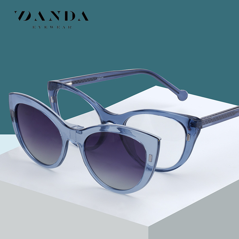 Las nuevas gafas de sol polarizadas PZ1005 de moda, protector solar magnético, gafas de sol de ojo de gato, pueden equiparse con gafas anti-luz azul de miopía