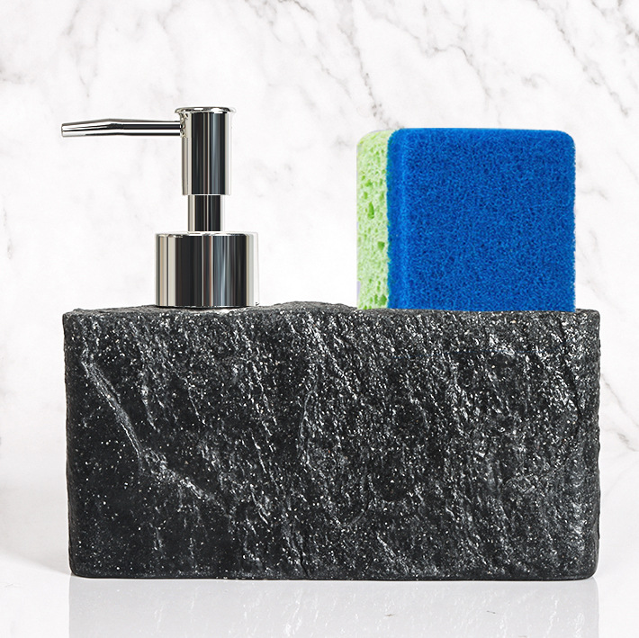 Limpiador de cocina con patrón de mármol para el hogar, desinfectante de manos, sub-embotellado, limpiador de escritorio, caja de almacenamiento de esponja líquida
