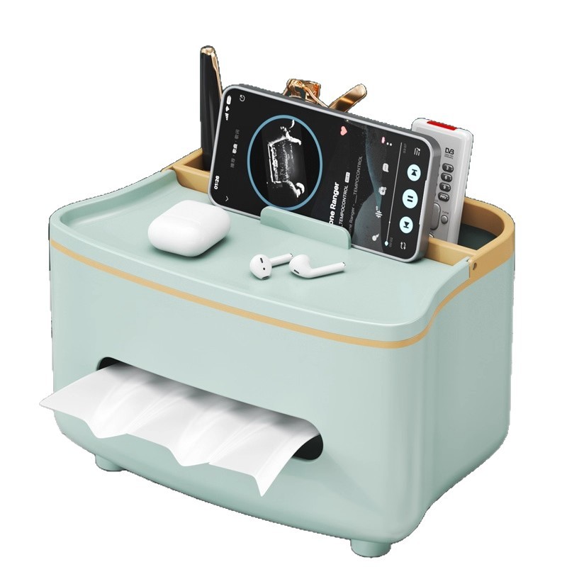 Caja de toallas de lujo ligera sala de estar caja de toallas de alta calidad mesa de té control remoto multifuncional para almacenar decoraciones creativas de escritorio domésticas