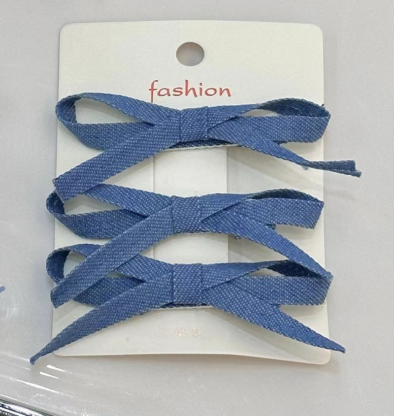 Set di forcine con fiocco in denim, clip laterale per la parte posteriore della testa, clip piccola e squisita, clip piccola_voghion.com