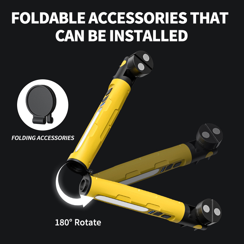 New emergency auto repair light, multifunctional magnetic connection repair work light, outdoor rechargeable lighting with hook