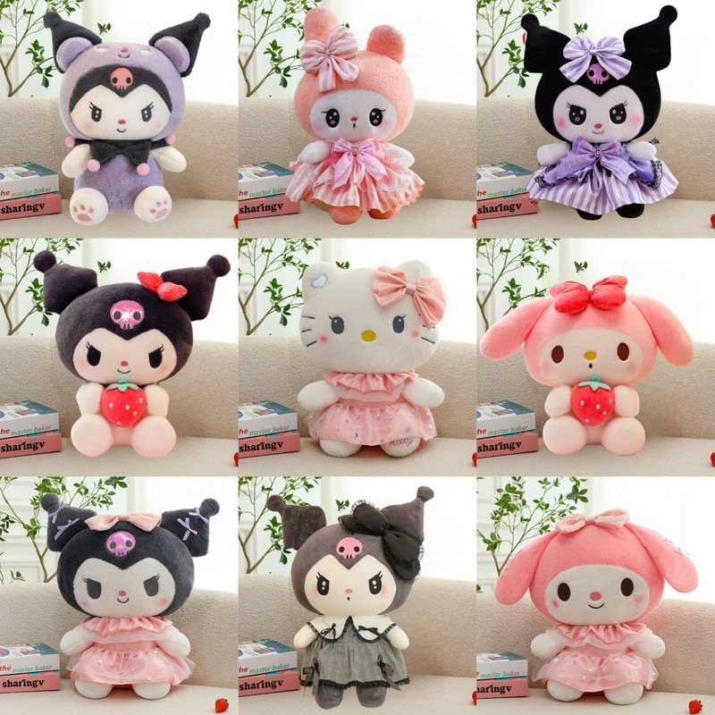人気の桜スカートメロディーぬいぐるみ小悪魔クロミ枕人形ハローキティ人形|undefined