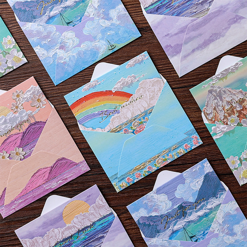 Tarjeta de felicitación simple y fresca, tarjeta de felicitación en blanco de cumpleaños simple y creativa, tarjeta de regalo manuscrita al por mayor.