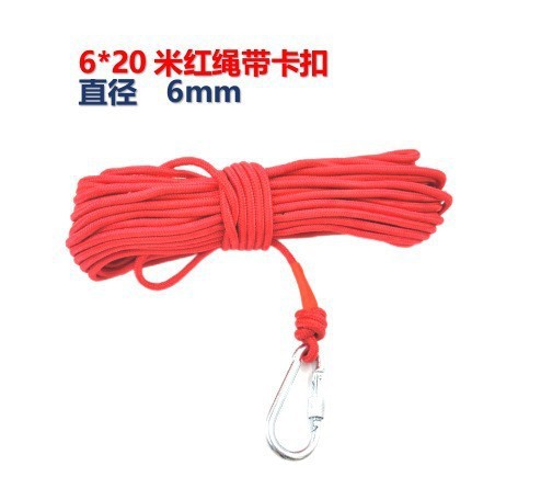 버클을 가진 6*20 m 빨간 밧줄