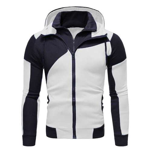 Amazon Double Zip Hooded Sweatshirt for Men, Padded Zipper Jacket, Men's Sport Fleece Warm Trendy Thermal Zipper Outerwear