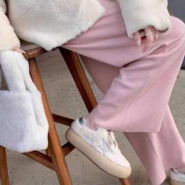 星星毛毛鞋女外穿秋冬款2023年新款厚底加绒保暖运动休闲松糕板鞋