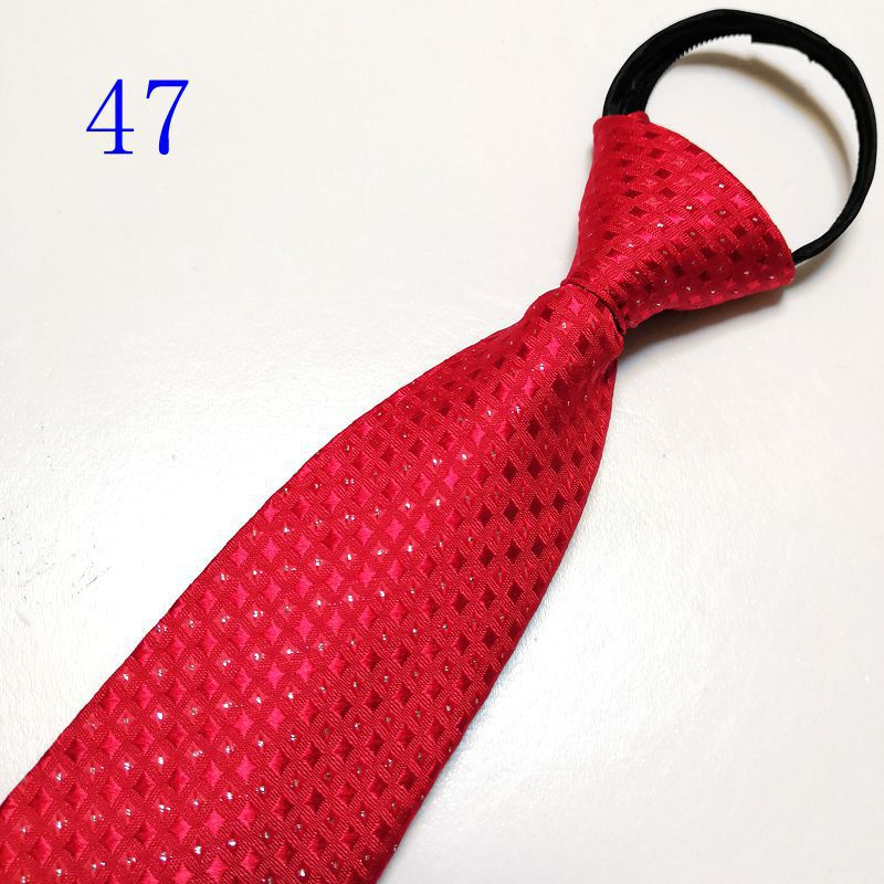 男士拉链新郎结婚红色8cm正装商务黑色免打结懒人易拉得蓝色_