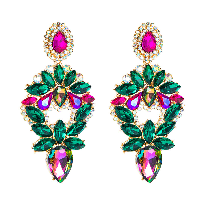 Nihaojewelry Gros Bijoux En Alliage Coloré Diamant Goutte D'eau Boucles D'oreilles display picture 8