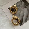 Advanced hula hoop, trend metal earrings, European style, bright catchy style, high-quality style, cat's eye