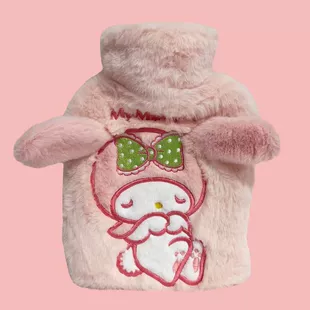 Грелка водяная (Sanrio) 800 мл, плюшевый чехол, большая компрессная грелка