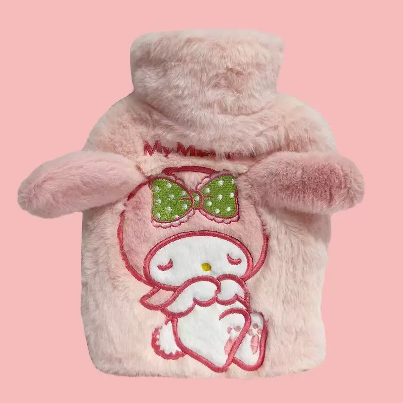 Грелка водяная (Sanrio) 800 мл, плюшевый чехол, большая компрессная грелка