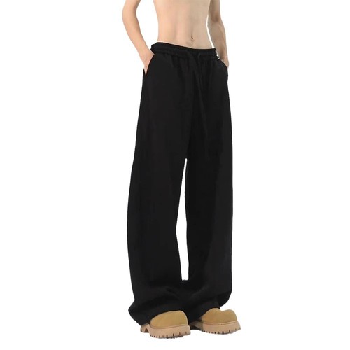 Black American-style curved knife guard pants for men's spring and autumn, cleanfit sports casual long pants 