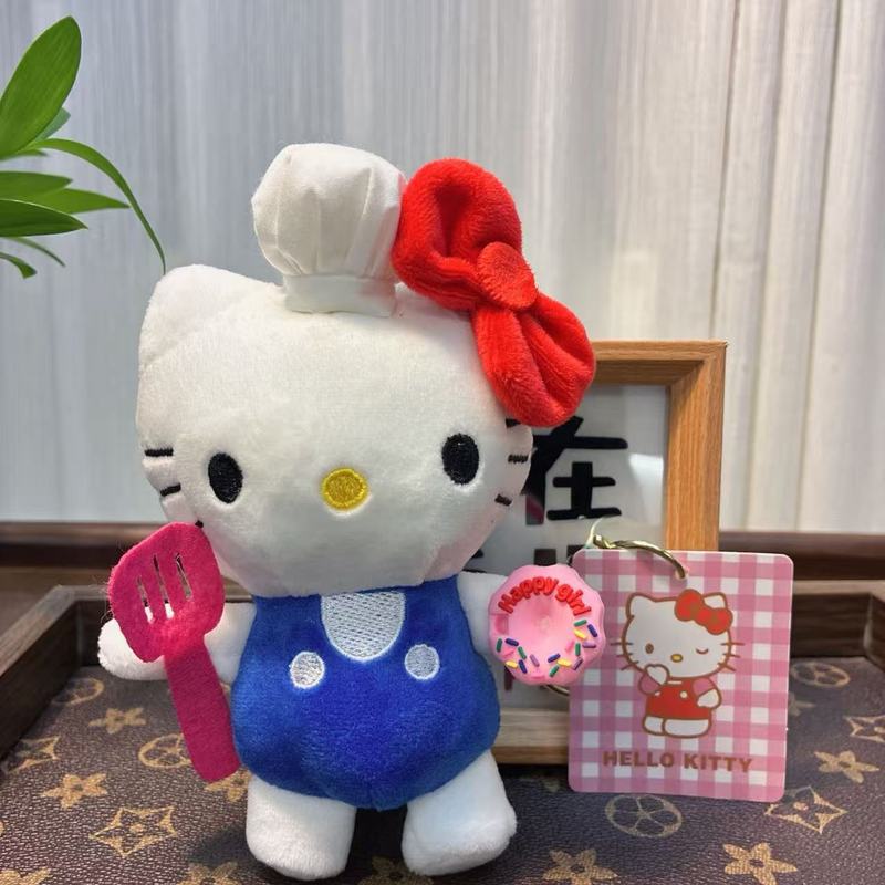 可爱萌网红甜甜圈KT毛绒玩具公仔小猫咪包包挂饰钥匙扣娃娃玩偶|undefined