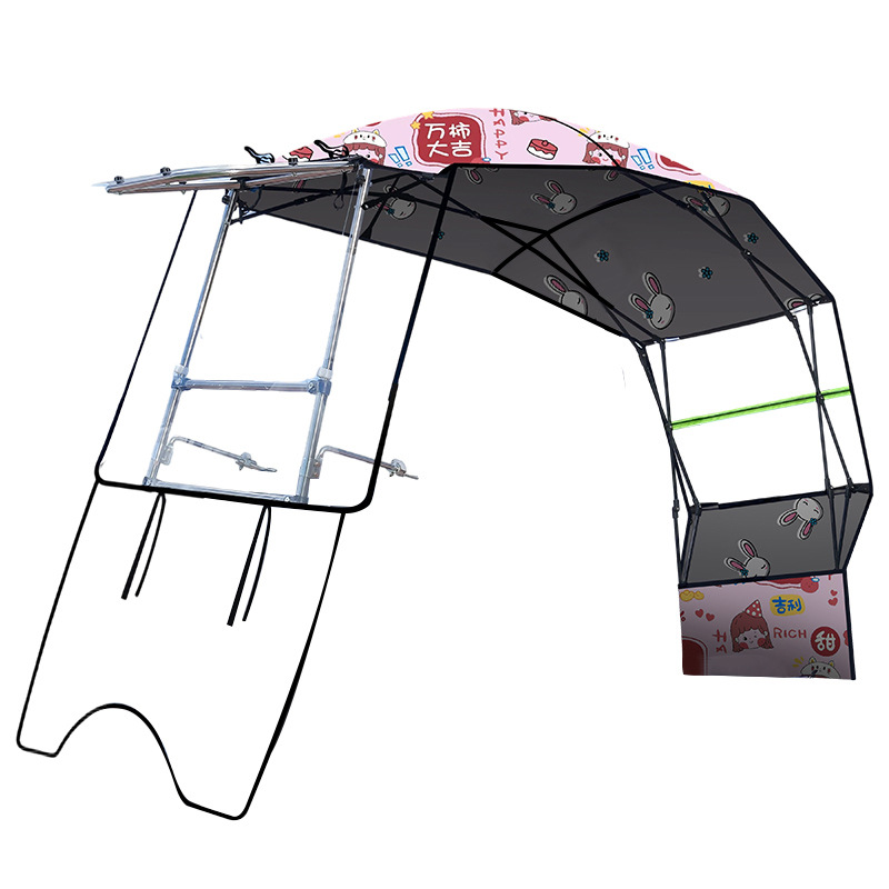 Nuevo coche eléctrico toldo batería motocicleta lluvia protector solar paraguas telescópicas ventana de empuje de engranaje plegable