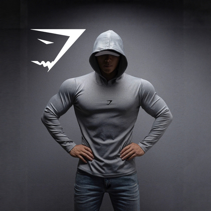 Autumn and Winter High-Elastic Fitness Tops for Men, New Sports Long-Sleeved Hoodies, Muscle Training Sweatshirts Gymshark Autumn and Winter High-Elastic Fitness Tops for Men, New Sports Long-Sleeved Hoodies, Muscle Training Sweatshirts Gymshark