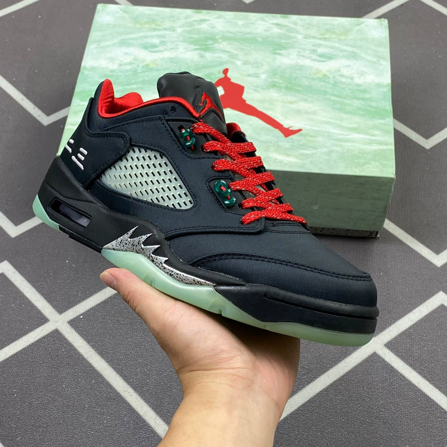 Оригинальные кроссовки Qiao 5 Guanxi из китайского нефрита, сетчатые светящиеся кроссовки, повседневные кроссовки, кроссовки из шелка 3M