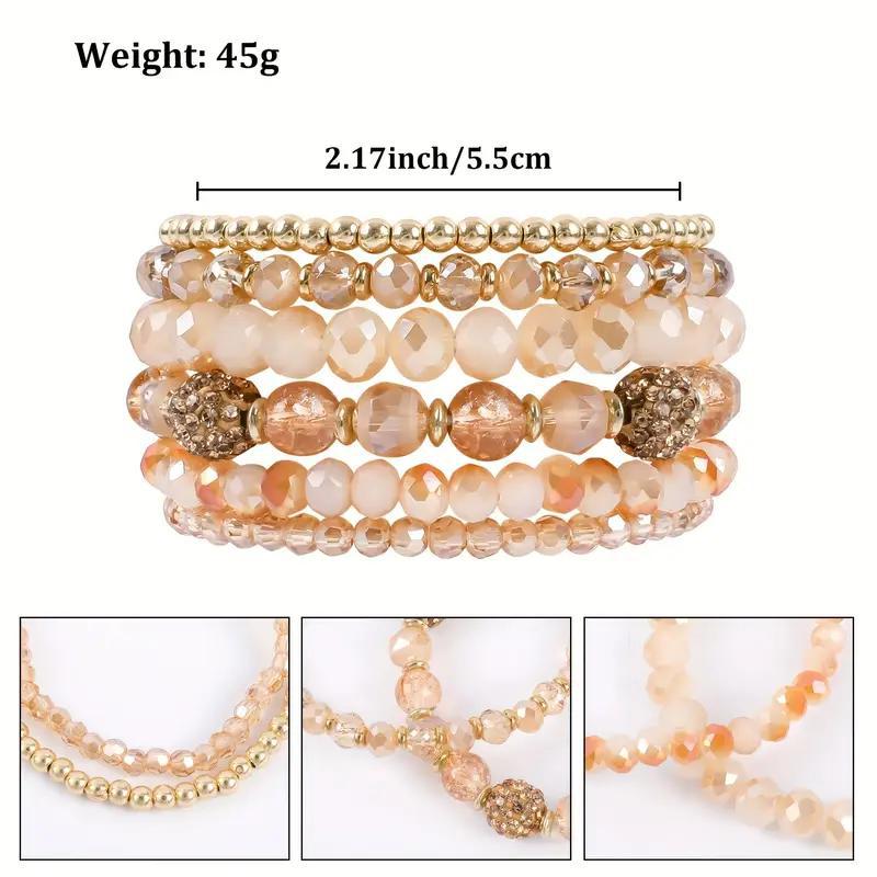 Bracciale charm multistrato in cristallo stile bohemien chic_voghion.com