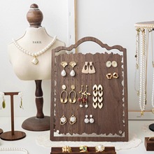 立式首饰展示架复古耳环挂板法式耳钉收纳板饰品陈列珠宝拍照道具