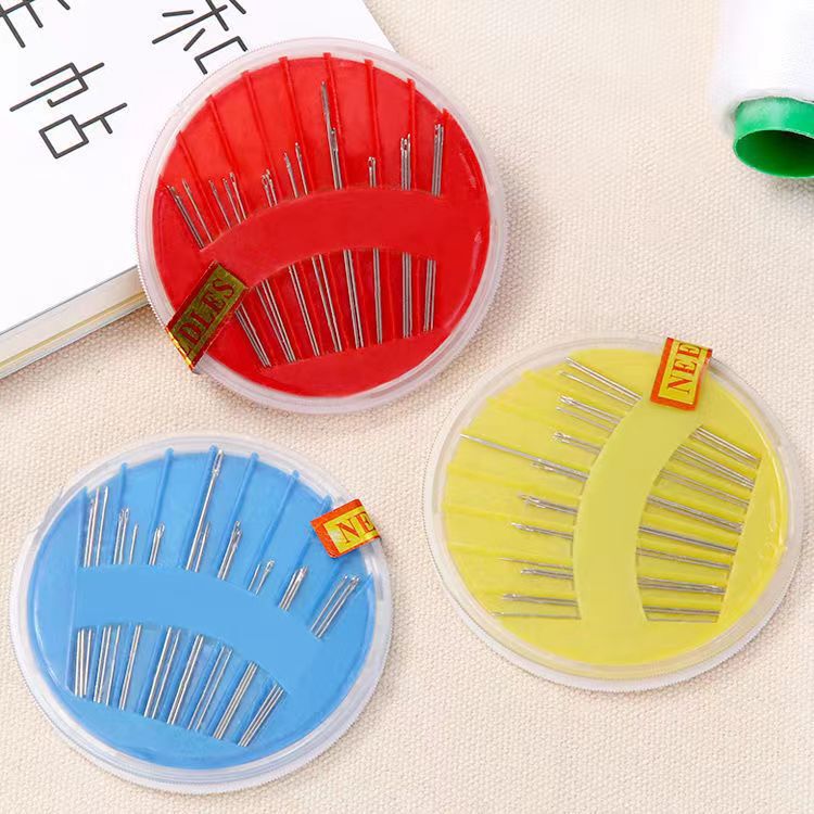 Fabricante al por mayor herramientas diy diarias en el hogar aguja de sutura manual aguja de disco aguja caja de aguja multicolor al por mayor