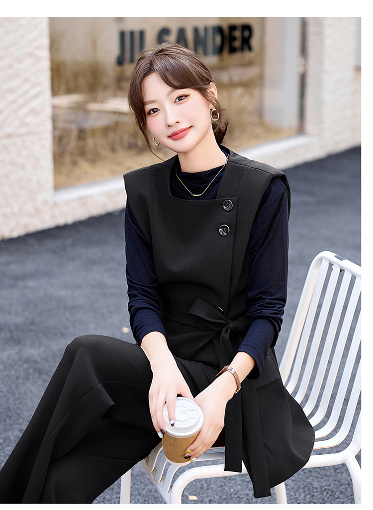 GraceChic Damen-Anzug, modisch und elegant, Herbst, neues figurformendes Blazer-T-Shirt, gerade Hose, dreiteiliges Westen-Set_voghion.com