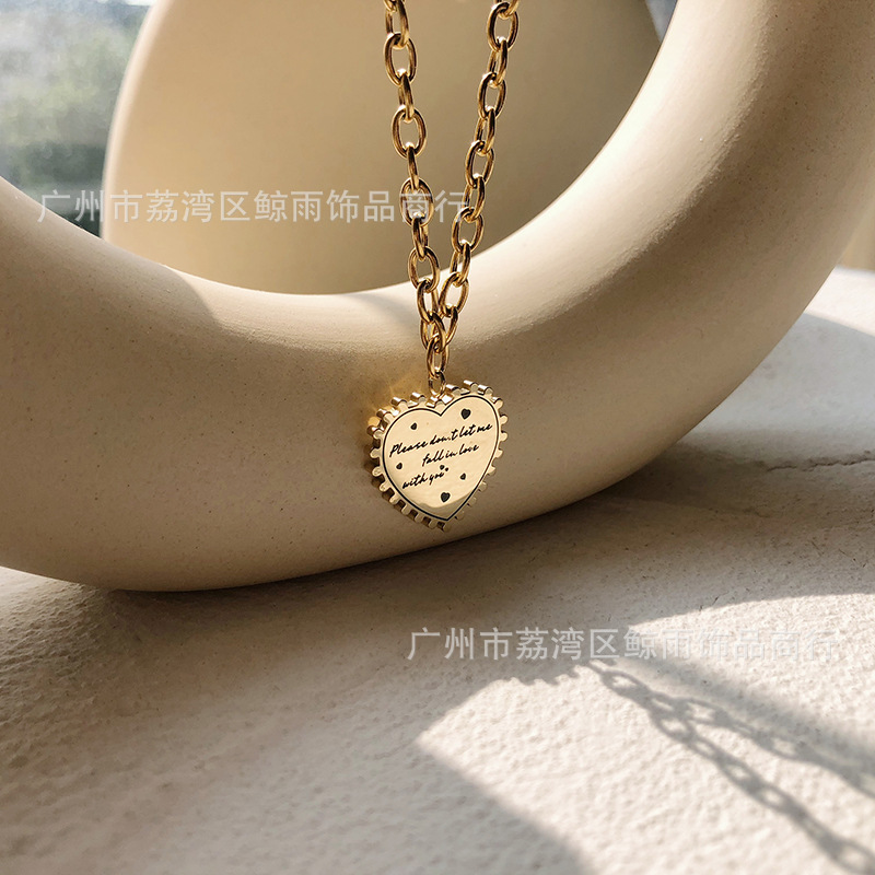 Special Clearance Sale No Supplement Korean Love Heart Thick Straps Autumn/winter Sweater Chain Titanium Steel Entity Wechat Live Broadcast display picture 12