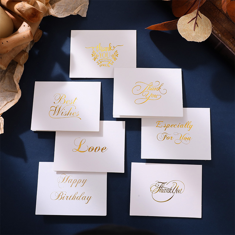 1 Piece Quantity Festival Occasion Simple Bronzing Thank You Holiday Creative Greeting Card With Envelope