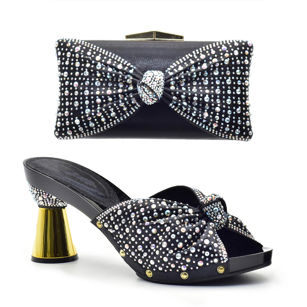 strik ontwerp hoge hakken all match leer vis mond vlek casual mode sandalen met handtas set_voghion.com