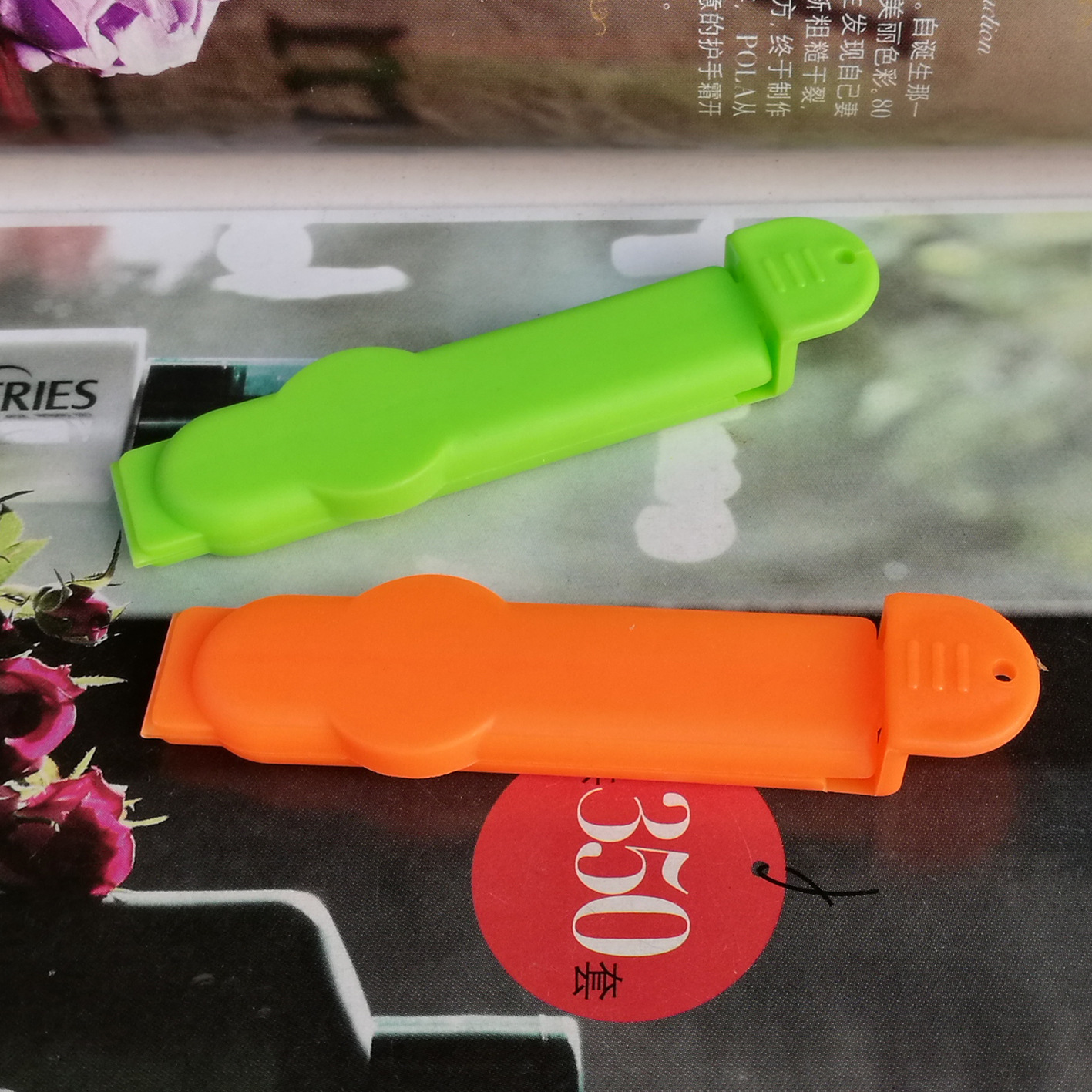 Fabricante Y pequeño plástico de 7cm de clip de sellado de alimentos té bocadillos de sello a prueba de humedad clip de impresión multicolor LOGO